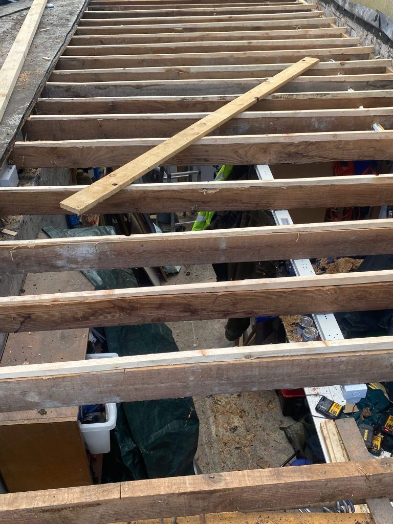 building out a flat roof on extension